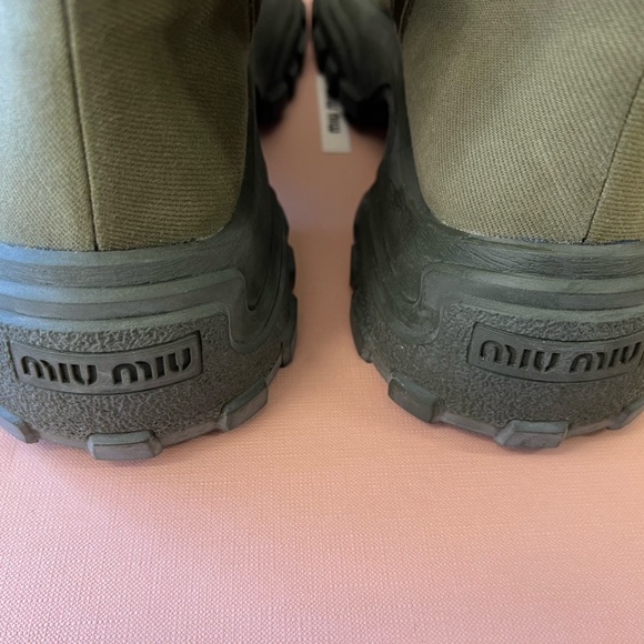 Miu Miu Combat Denim Washed Boot 💚 - Picture 6 of 14